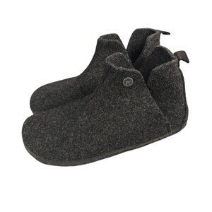 BIRKENSTOCK Andermatt Wool Felt Slipper Boot Anthracite Gray Narrow EU 38